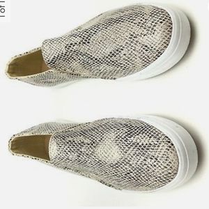 restricted brand snake skin slip on sneakers